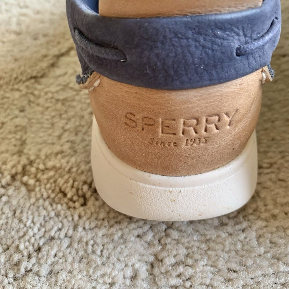 Sperry Women’s Coastal Plushwave Navy Blue Low Top Leather Boat Shoes/Sneakers 8 - Picture 11 of 14